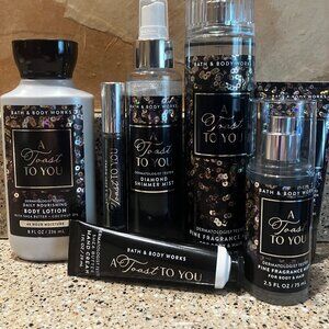 Bath & Body Works A Toast to You Set! Body Spray, Lotion , Purse Perfume, ETC.